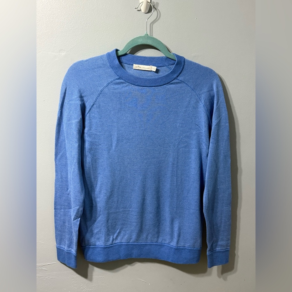Peter Millar Silk Cashmere‎ Pima Cotton Crewneck Sweater Blue Mens XS